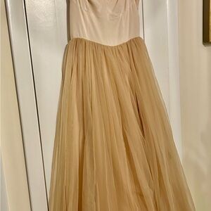 Elegant Cream and Tan Gown